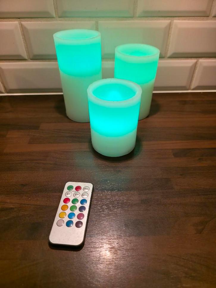 LED Kaarsen Set met Afstandsbediening, Huis en Inrichting, Woonaccessoires | Kandelaars en Kaarsen, Nieuw, Kaars, Minder dan 25 cm