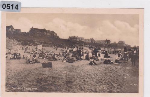 150514 Strandleven Zandvoort gelopen zeer oude kaart 1933, Verzamelen, Ansichtkaarten | Nederland, Gelopen, Noord-Holland, 1920 tot 1940