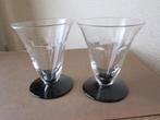 Vier art deco likeurglazen - klokvormige kelk - geslepen, Antiek en Kunst, Antiek | Glas en Kristal, Verzenden