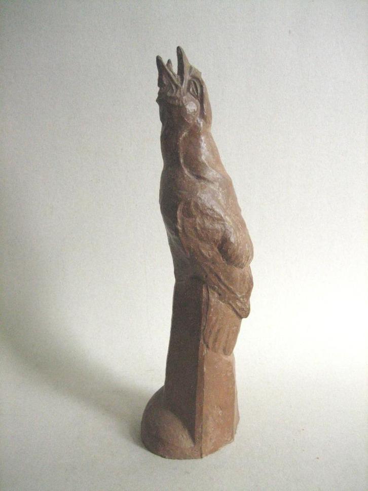 Aardewerk beeld vogel gesigneerd Leo Muysken (1907-1984), Antiek en Kunst, Antiek | Keramiek en Aardewerk, Ophalen of Verzenden