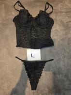 Korset met String - Maat L, Verzenden, Zwart, Body of Korset