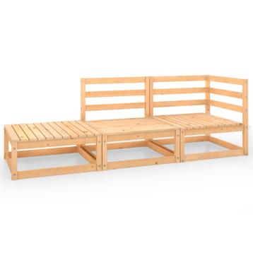 Nieuw in doos: 3-delige Loungeset massief grenenhout beschikbaar voor biedingen