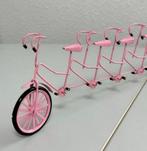Zeldzaam Antiek 1960 Tandem roze 6-persoons Miniatuur fiets, Antiek en Kunst, Curiosa en Brocante, Ophalen of Verzenden