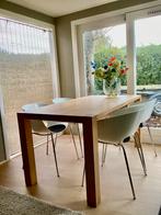 Masief eiken houten eettafel, Ophalen, 50 tot 100 cm, Zo goed als nieuw, 150 tot 200 cm