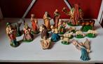 Kerststal gips handbeschilderd antiek, Verzamelen, Ophalen, Gebruikt, Beeld(je)