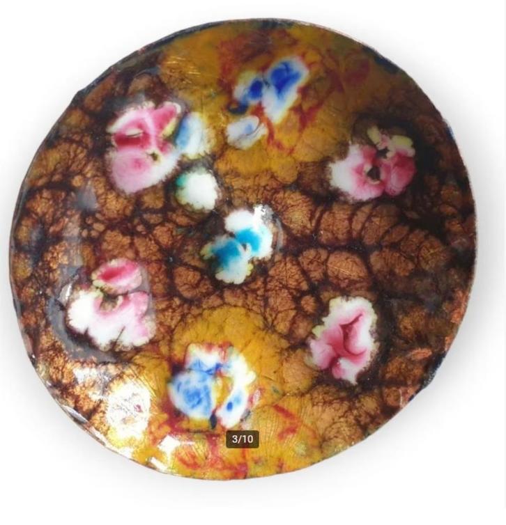 2 Esmaltes Garcia vintage Spaanse relief emaille bakjes 1510, Huis en Inrichting, Woonaccessoires | Overige, Zo goed als nieuw