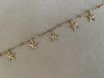 Gouden zomerse enkel armband met zeesterren waterproof, Staal, Nieuw, Ophalen of Verzenden, Met bedels of kralen