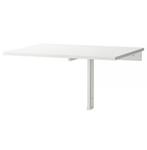 2x Ikea Norberg, bureautje inklapbaar, wit, 74x60 cm, Huis en Inrichting, Bureaus, Ophalen, Zo goed als nieuw