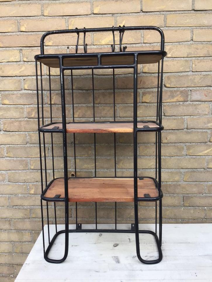 Industriële Wandrek met 3 Planken, Huis en Inrichting, Kasten | Stellingkasten, Gebruikt, Ophalen