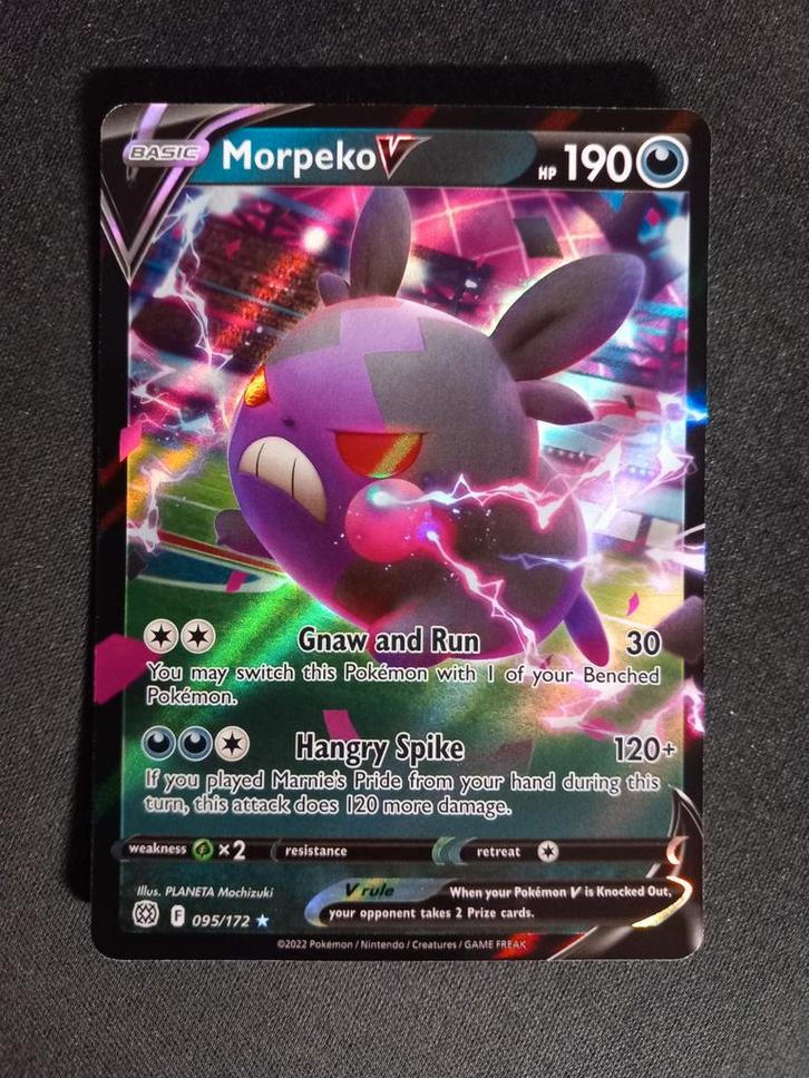 Pokemon Morpeko V 095/172 Brilliant Stars Ultra Rare NM, Hobby en Vrije tijd, Verzamelkaartspellen | Pokémon, Zo goed als nieuw