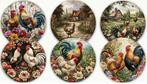 Onderzetters met Haan en Kip afbeeldingen, Huis en Inrichting, Woonaccessoires | Onderzetters, Ophalen of Verzenden, Nieuw, Glas of Kopje