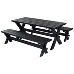 Picknick-tuinset - vuren geimpregneerd zwart- 177cm, Ophalen, Nieuw, Rechthoekig, Hout