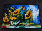 Mooi handgeschilderde zonnebloemen in vaas, Ophalen