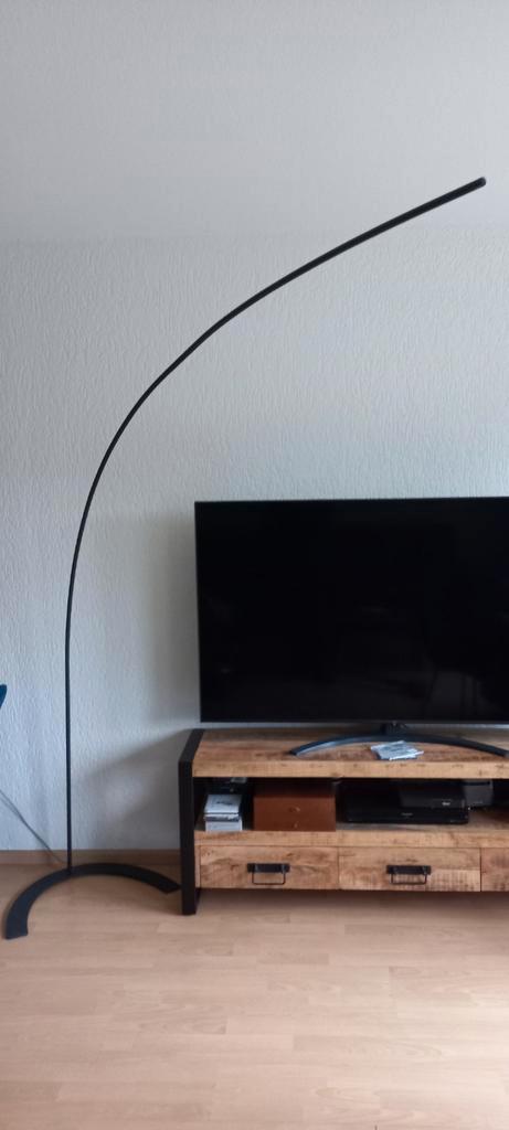 Montel mat zwart Booglamp met dimmer, Huis en Inrichting, Lampen | Vloerlampen, Zo goed als nieuw, 200 cm of meer, Ophalen