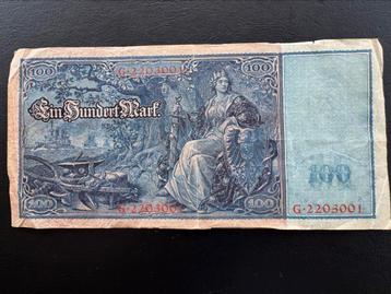 Oud Duits bankbiljet van 100 Deutsche Mark beschikbaar voor biedingen