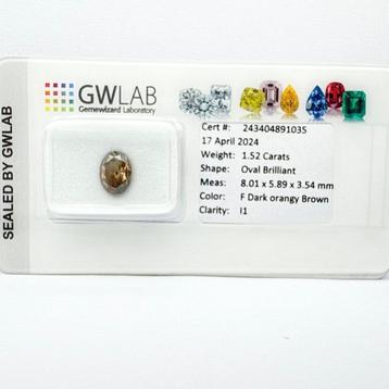 Natuurlijke Diamant - 1.52 ct - fancy dark orangy brown beschikbaar voor biedingen