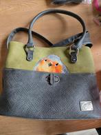 Leuke handtas met vogel motief Hi-de-hi, Ophalen of Verzenden, Zo goed als nieuw, Groen, Handtas