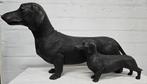 TECKEL / 2 MATEN / TEKKEL/ HOND / TUINBEELD/, Dierenbeeld, Nieuw, Info@huisentuindecoratiemarie.nl, Huis en tuin decoratie marie