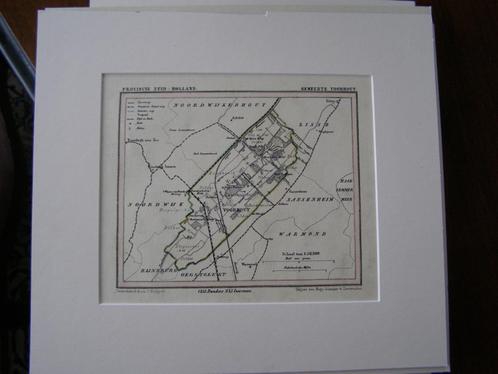 landkaartje uit 1866 gemeente Voorhout (ZH) veel details, Boeken, Atlassen en Landkaarten, Zo goed als nieuw, Landkaart, Nederland