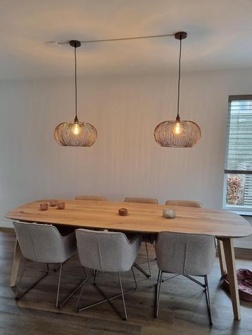 Twee industriële hanglampen QAZQA Finn  koperkleurig 48cm beschikbaar voor biedingen