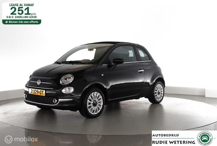 Fiat 500 Cabrio 1.0 Hybrid Dolcevita Finale airco|cruise|dab, Auto's, Fiat, Bedrijf, Te koop, ABS, Airbags, Airconditioning, Alarm