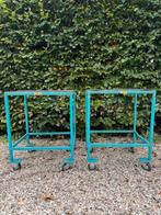 Twee industriële karretjes werkplaatskarren, Antiek en Kunst, Curiosa en Brocante, Ophalen