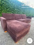 GRATIS LEVERING HEEL NL Bruin Montel Stoffen Hoekbank, 250 tot 300 cm, Hoekbank, Ophalen of Verzenden, Zo goed als nieuw