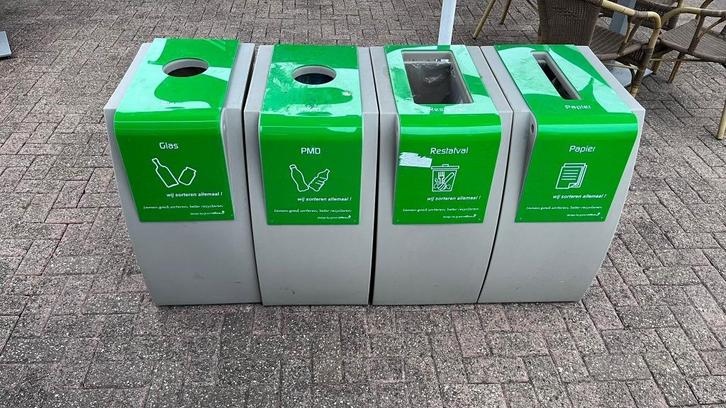 Afvalscheidingsstation Prullenbakken set 4-delig, Huis en Inrichting, Woonaccessoires | Prullenbakken, Zo goed als nieuw, Kunststof