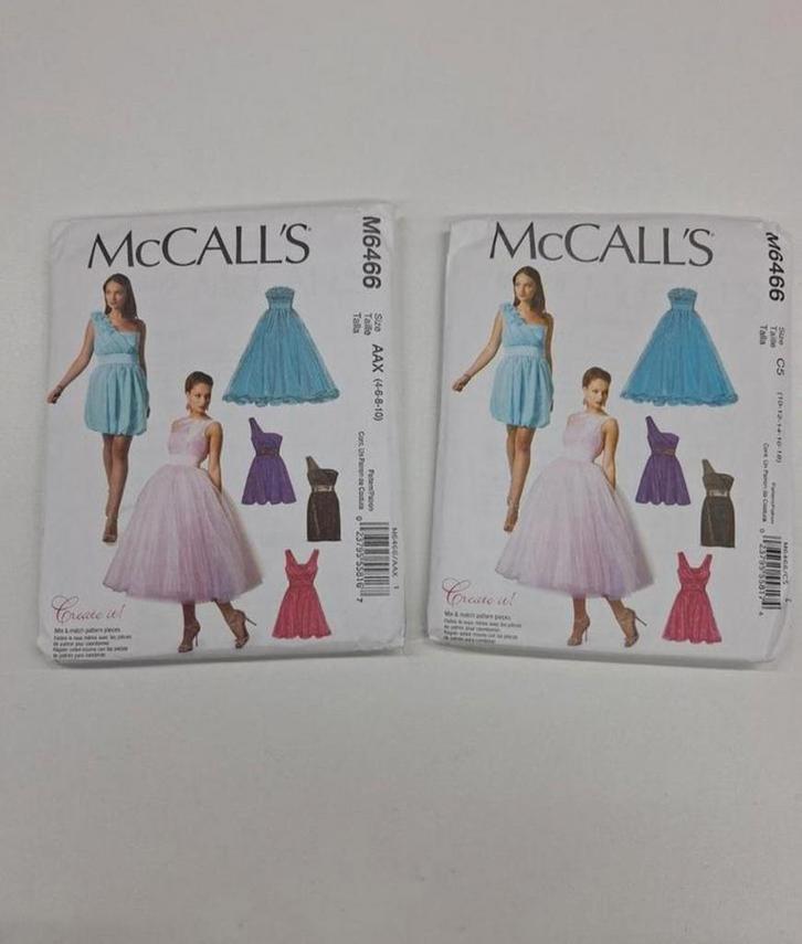 Twee McCall's M6466 naaipatronen jurken, Hobby en Vrije tijd, Kledingpatronen, Ophalen of Verzenden