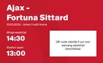 Ajax - Fortuna. 2 kaarten naast elkaar, Tickets en Kaartjes