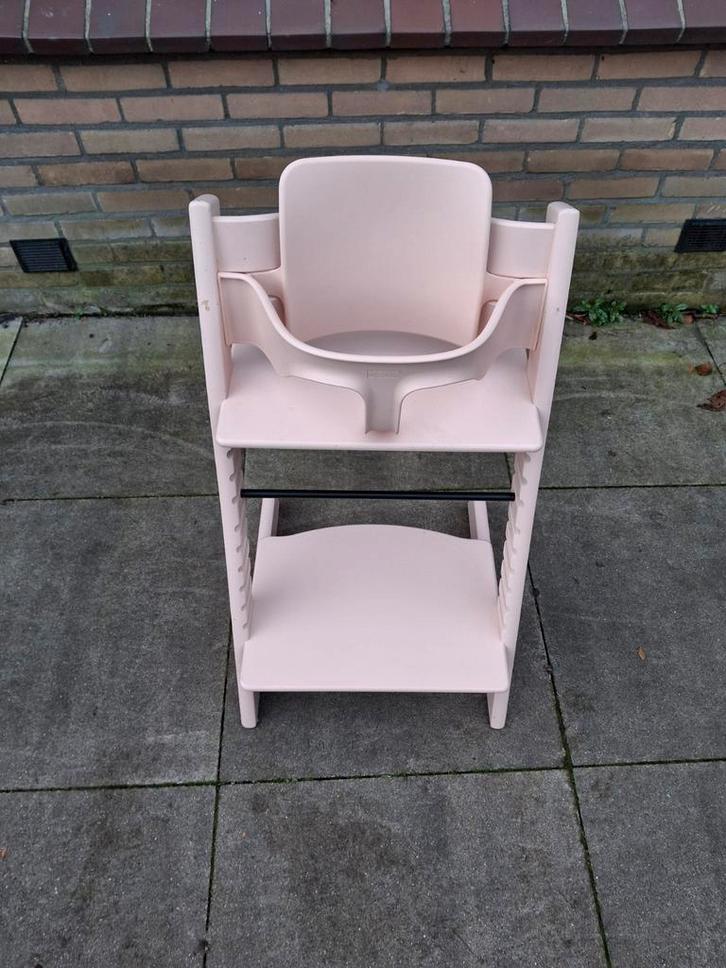 Stokke Tripp Trapp kinderstoel, met babyset, Kinderen en Baby's, Kinderstoelen, Gebruikt, Meegroeistoel, Aanschuifbaar, Stoelverkleiner