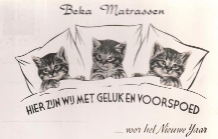 RECLAME BEKA MATRASSEN POES UIT 1952 MOOIE OUDE KAART KJ636, Verzamelen, Ansichtkaarten | Themakaarten, Gelopen, 1940 tot 1960