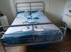 ledikant stalen Tweepersoons, Huis en Inrichting, Slaapkamer | Bedden, Ophalen, Gebruikt, Tweepersoons, 140 cm