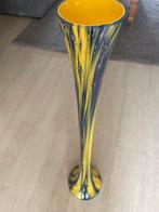 Blauw-gele vaas - Uniek design object voor bloemen of decora, Ophalen of Verzenden