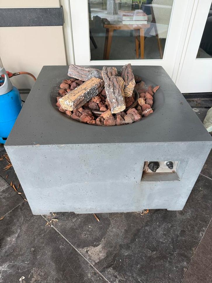 Happy Cocooning Vuurtafel Vierkant Taupe, Tuin en Terras, Vuurkorven, Nieuw, Vuurkorf, Ophalen