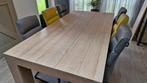 Eikenhouten eettafel 200x100cm, zeer netjes, Ophalen, Rhino grijs, Gebruikt, Eikenhout