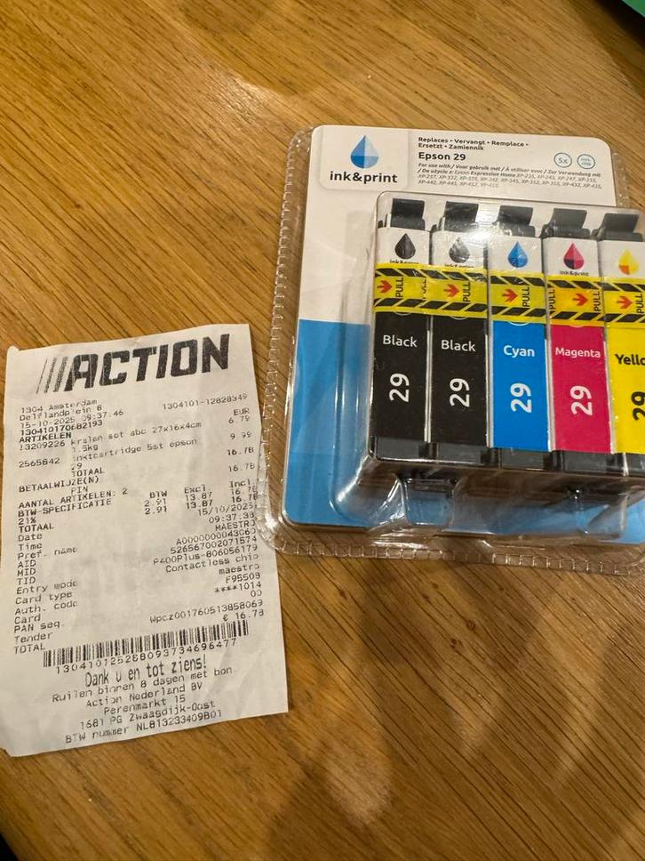 Gratis Epson 29 Inkt, Computers en Software, Printerbenodigdheden, Nieuw, Cartridge, Ophalen