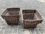 2 Manden van Wilgentenen., Huis en Inrichting, Woonaccessoires | Schalen en Manden, Overige materialen, Gebruikt, Mand, Vierkant