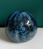 Blauwe geblazen bubbel vaas jaren 70, Antiek en Kunst, Ophalen