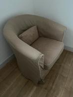 Beige fauteuil in goede staat, Ophalen, Gebruikt, Stof, 75 tot 100 cm