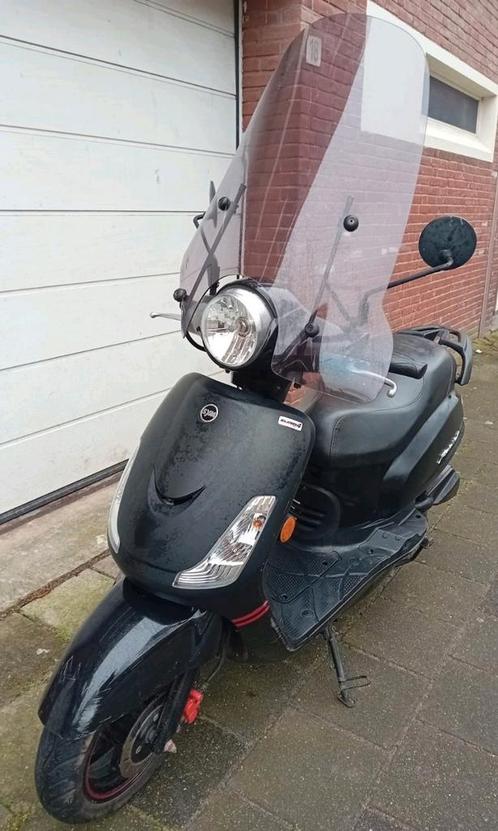 Sym Fiddle 2 – Mat Zwart | In goede staat | Direct rijden, Fietsen en Brommers, Scooters | SYM, Zo goed als nieuw, Fiddle, Maximaal 45 km/u