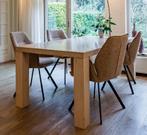 Eiken eettafel, whitewash, Huis en Inrichting, Tafels | Eettafels, Ophalen, Gebruikt, 50 tot 100 cm, Vijf personen of meer