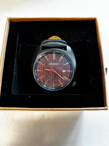 NIEUW! Hooked Concepts zwart leren horloge €44,99 beschikbaar voor biedingen