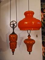 vintage retro hanglamp, Glas, Ophalen of Verzenden, Zo goed als nieuw