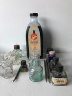 9 inktpotjes en fles inkt, Antiek en Kunst, Ophalen of Verzenden