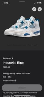 Jordan 4 industrial blue, Kleding | Heren, Schoenen, Nieuw, Blauw, Jordan, Ophalen of Verzenden