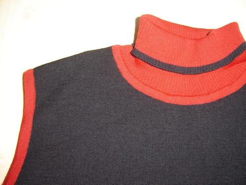 Z.g.n. dames zwarte/rode col-trui zonder mouwen, maat 42, Kleding | Dames, Truien en Vesten, Zo goed als nieuw, Maat 42/44 (L)