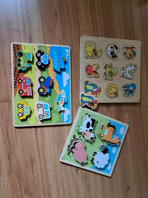 Vormenpuzzels, Kinderen en Baby's, Speelgoed | Kinderpuzzels, Gebruikt, 6 maanden tot 2 jaar, Minder dan 10 stukjes, Van hout