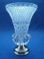 Vintage kristal vaas met rvs voet, Ophalen of Verzenden