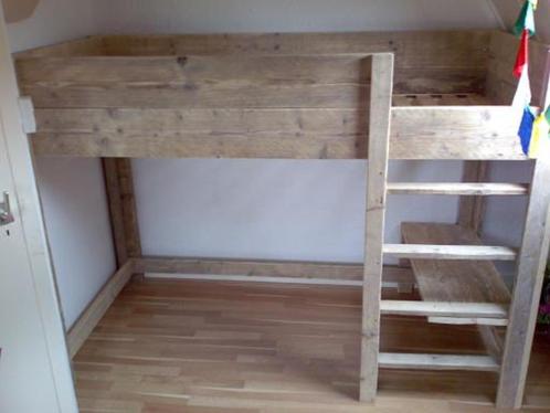 Hoogslaper steigerhout, Huis en Inrichting, Slaapkamer | Stapelbedden en Hoogslapers, Zo goed als nieuw, Hoogslaper, 90 cm, 200 cm
